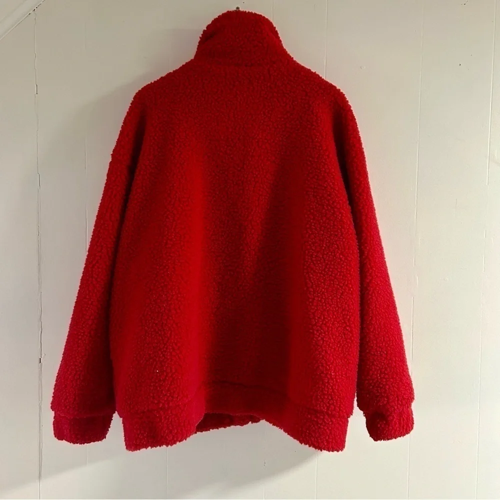 I. AM. GIA Pixie Pile Fleece Teddy Coat in Red sz‎ M